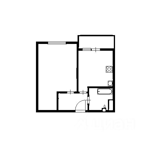 Планировка этой квартиры по данным Циан