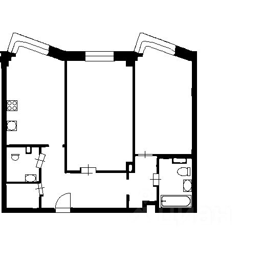 Планировка этой квартиры по данным Циан