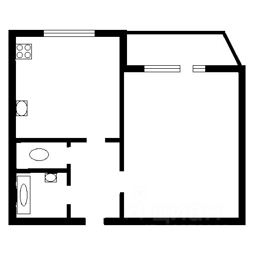 Планировка этой квартиры по данным Циан