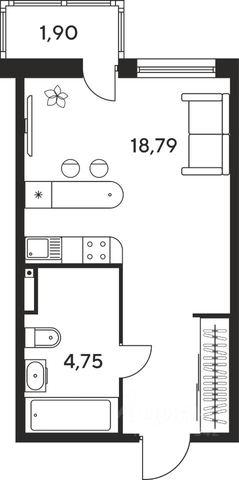 Квартиры 606 планировка Купить 1-комнатную квартиру, 31.28 м² по адресу Санкт-Петербург, Прометей, Учите