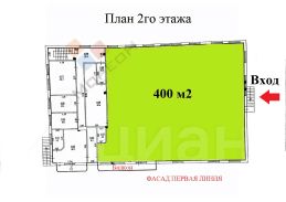 своб. назнач. 600 м², этаж 2