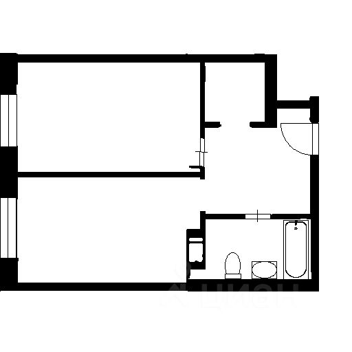 Планировка этой квартиры по данным Циан
