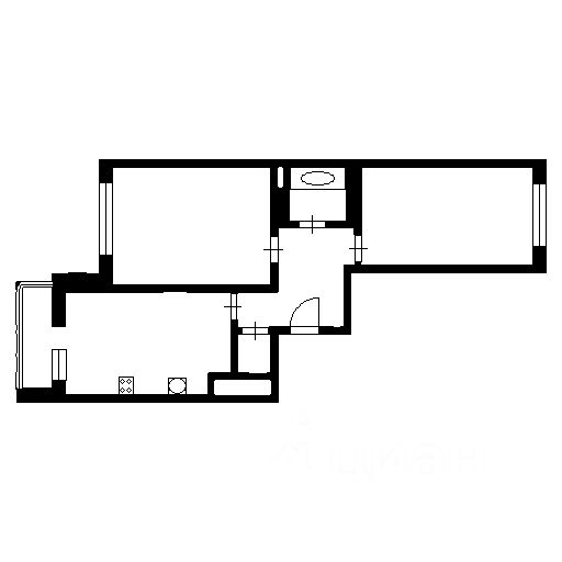 Планировка этой квартиры по данным Циан