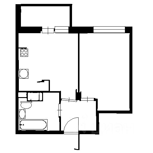 Планировка этой квартиры по данным Циан