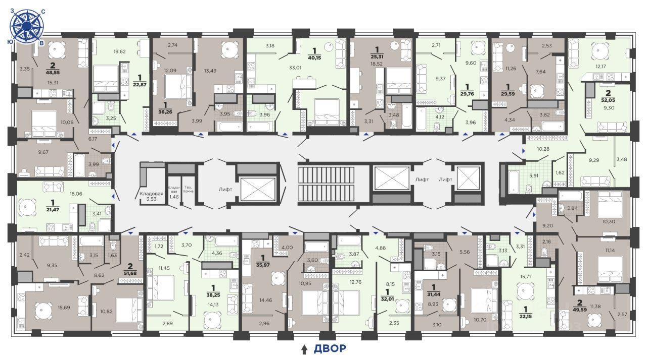 Продажа однокомнатной квартиры 36,3м² Рязань, Рязанская область,  Олимпийский городок микрорайон, Северный жилой комплекс - база ЦИАН,  объявление 290606503