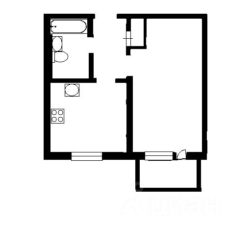 Планировка этой квартиры по данным Циан