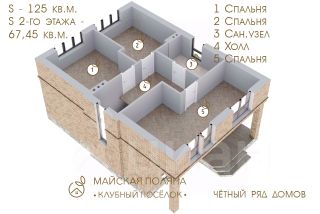 2-этаж. дом 125 м²