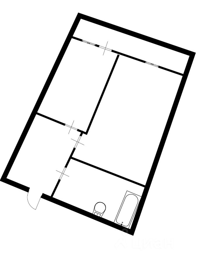 Планировка этой квартиры по данным Циан