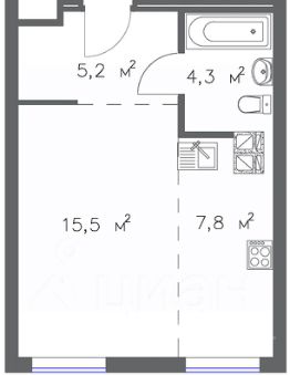 1-комн.кв., 33 м², этаж 3