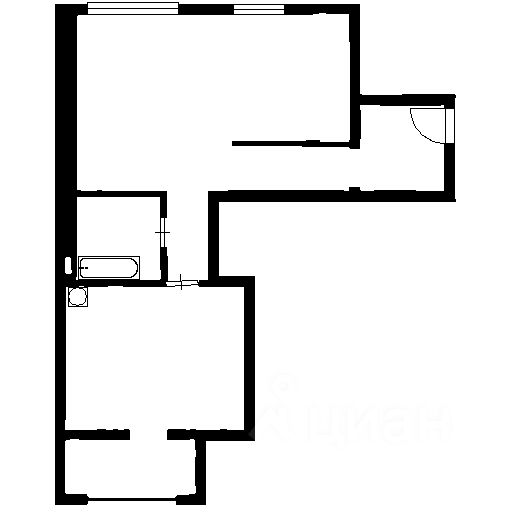 Планировка этой квартиры по данным Циан