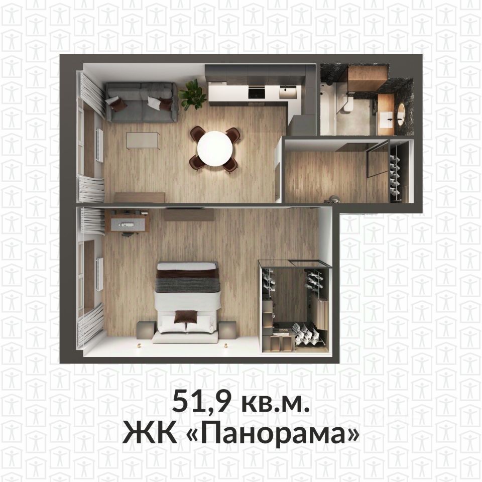 Продаю однокомнатную квартиру 51,9м² Кемерово, Кемеровская область, Панорама  жилой комплекс - база ЦИАН, объявление 291787484