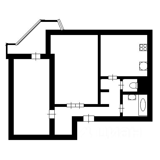 Планировка этой квартиры по данным Циан