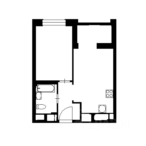 Планировка этой квартиры по данным Циан
