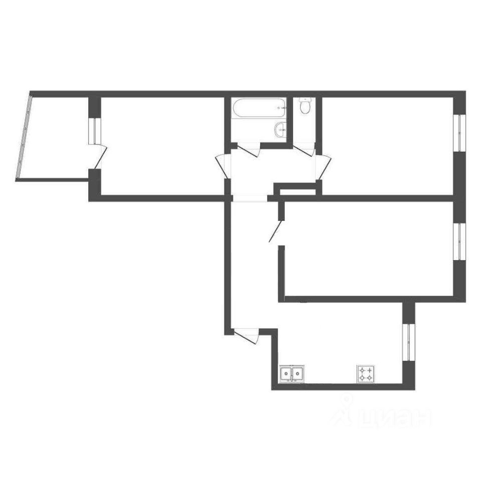 Продажа трехкомнатной квартиры 67,7м² ул. Матросова, 21, Тольятти,  Самарская область - база ЦИАН, объявление 292238164