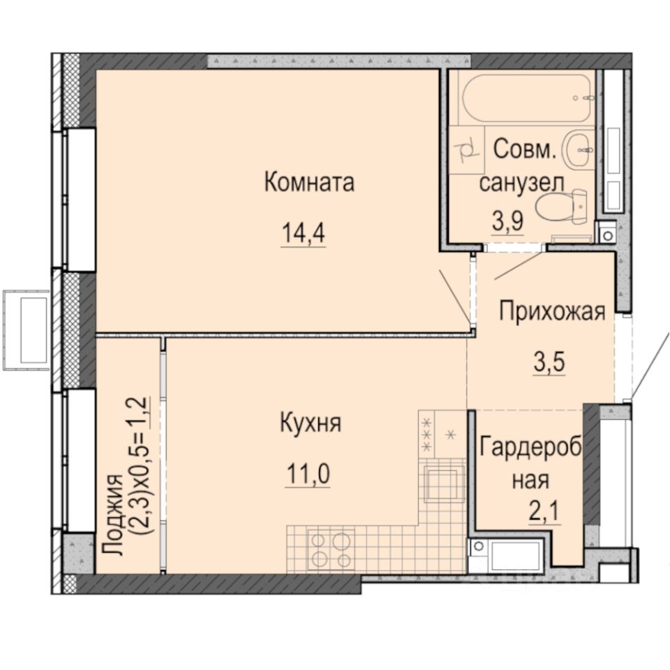 1-комн.кв., 36 м², 19/25 этаж