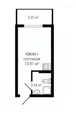 студия, 18 м², этаж 3