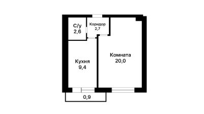 1-комн.кв., 36 м², этаж 12