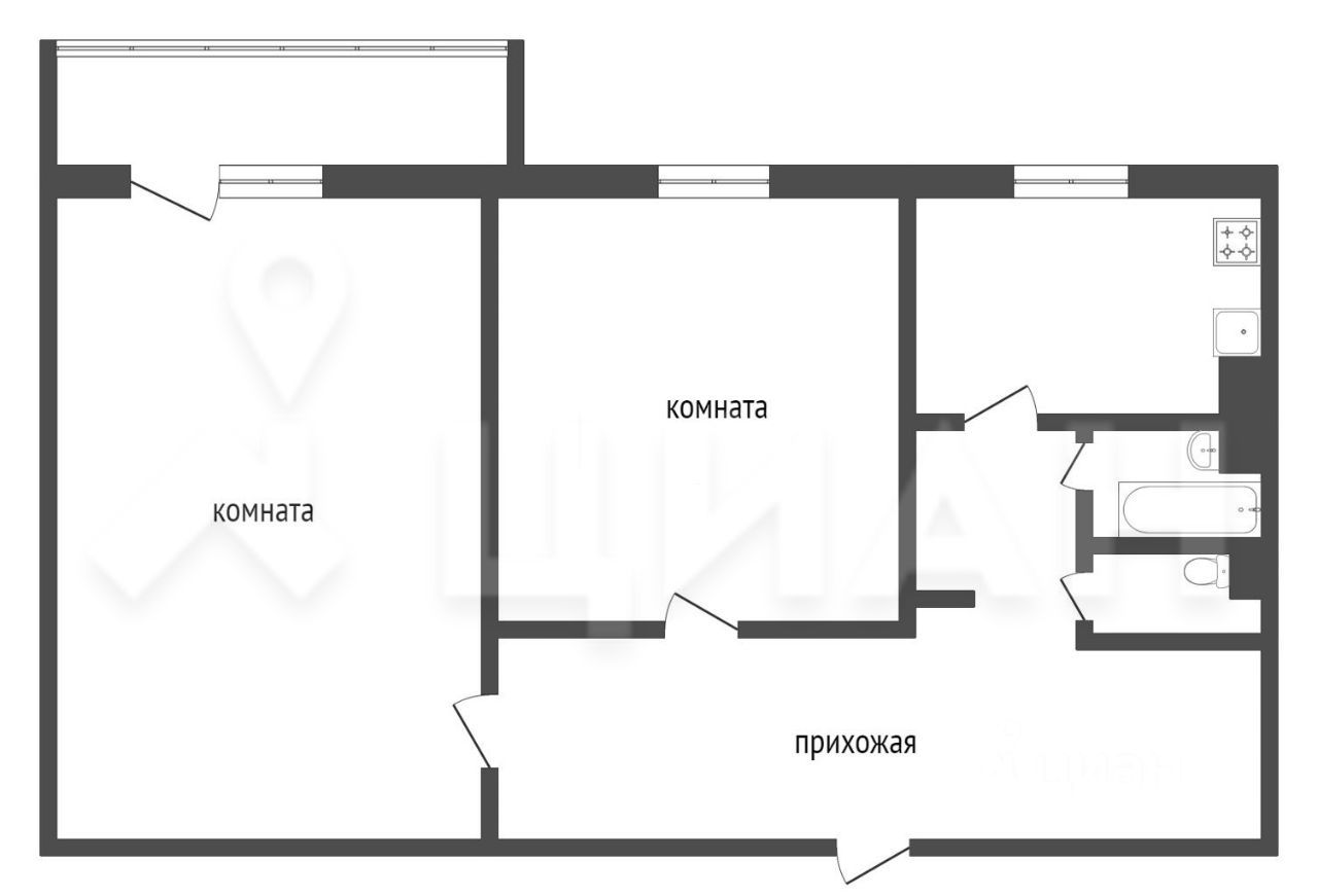 Продаю двухкомнатную квартиру 47,5м² ул. Островского, 46, Салават,  Башкортостан респ. - база ЦИАН, объявление 292754585