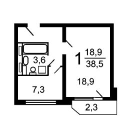 1-комн.кв., 40 м², этаж 10