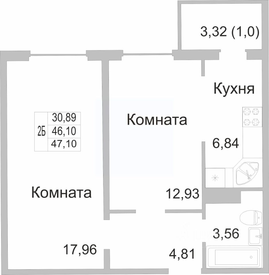 Продажа двухкомнатной квартиры 47,1м² ул. Героя России Досягаева, 5, Псковская  область, Псковский район, Завеличенская волость, Борисовичи деревня - база  ЦИАН, объявление 292951801