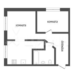 2-комн.кв., 43 м², этаж 3