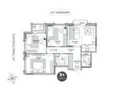 3-комн.кв., 78 м², этаж 11