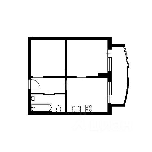 Планировка этой квартиры по данным Циан