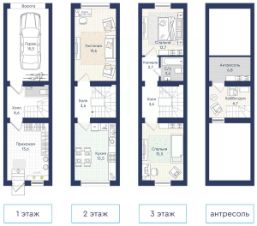 3-комн.кв., 134 м², этаж 3