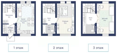 2-комн.кв., 91 м², этаж 3