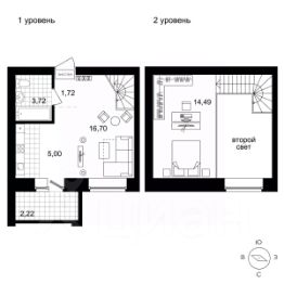 2-комн.кв., 36 м², этаж 4