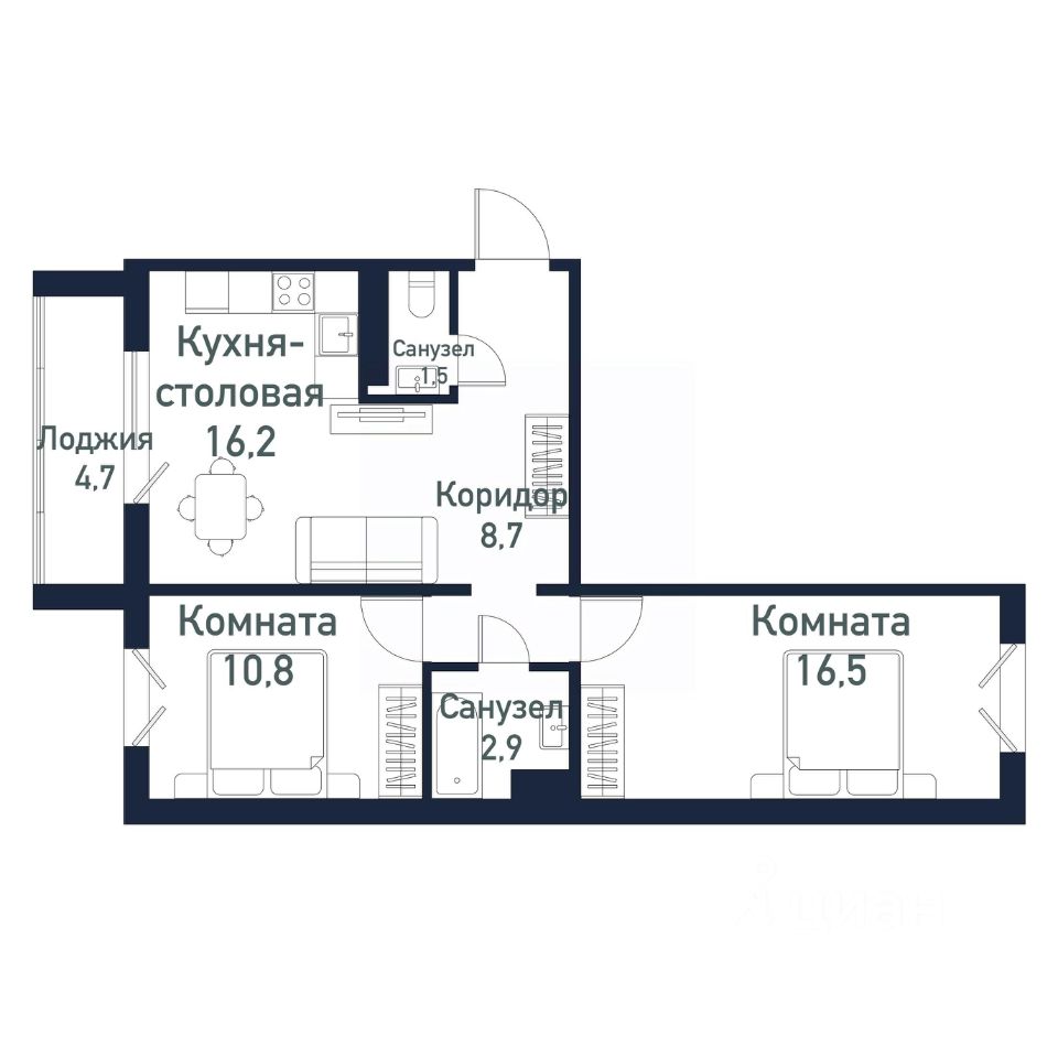 Купить 2-комнатную квартиру от застройщика СЗ Парковый Премиум. Найдено 249  объявлений.