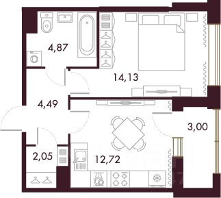 Продается1-комн.квартира,39,6м²