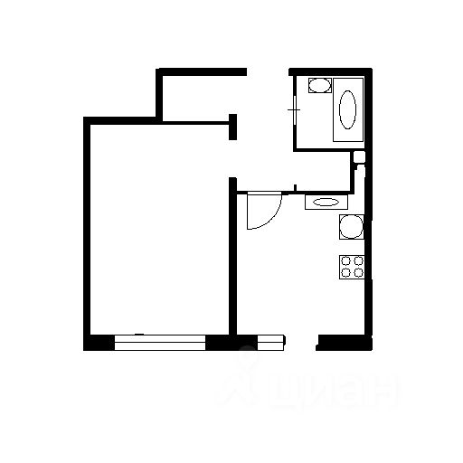 Планировка этой квартиры по данным Циан