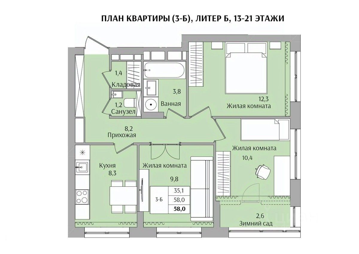 Купить 3-комнатную квартиру 60 кв.м. в Нижнем Новгороде, продажа  3-комнатных квартир 60 м2. Найдено 295 объявлений.