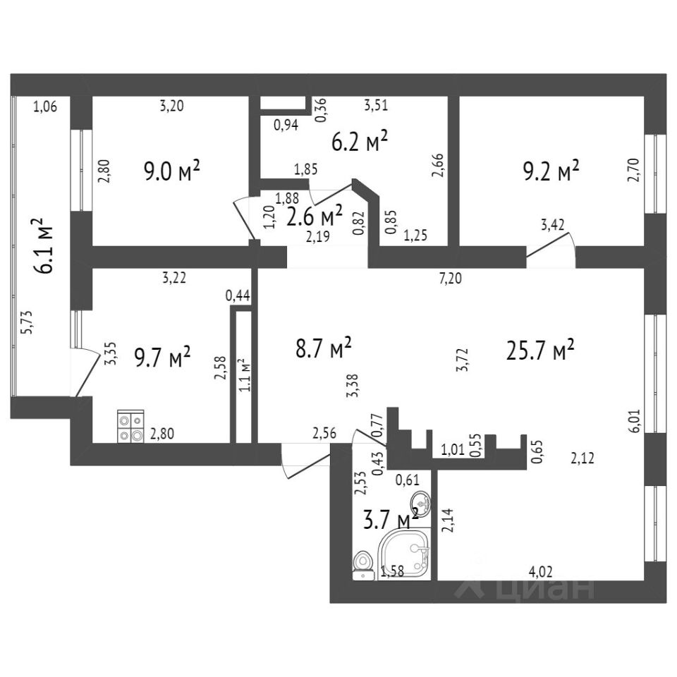 Продаю четырехкомнатную квартиру 75м² ул. Карла Маркса, 29, Нефтекамск,  Башкортостан респ. - база ЦИАН, объявление 293620841