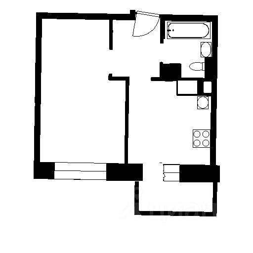 Планировка этой квартиры по данным Циан