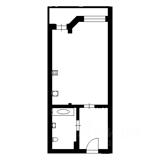 Планировка этой квартиры по данным Циан