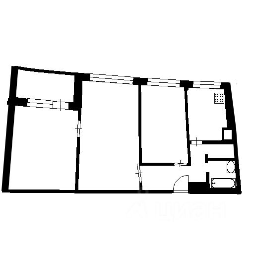 Планировка этой квартиры по данным Циан