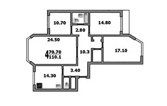 4-комн.кв., 112 м², этаж 1