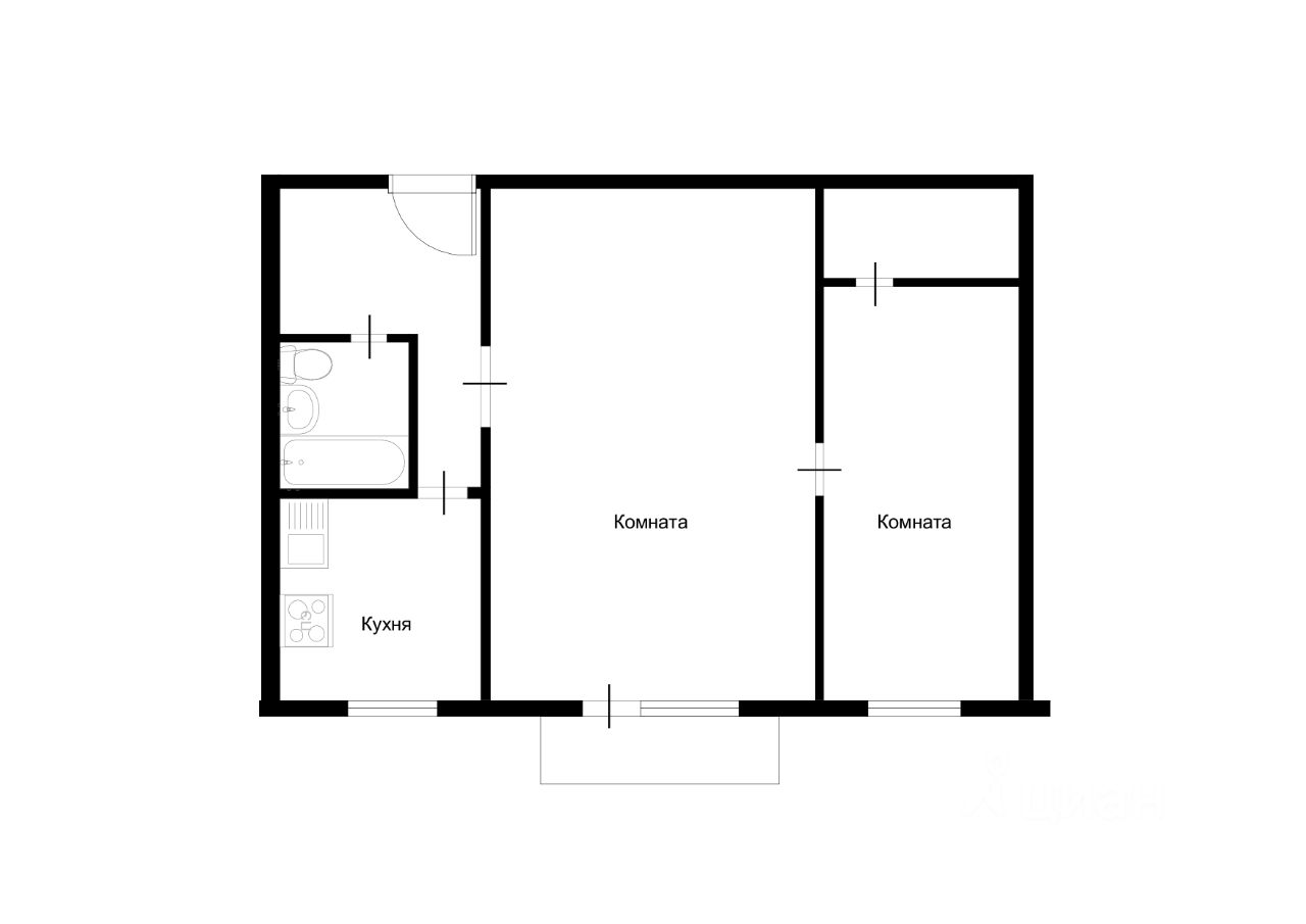 Планировка этой квартиры по данным Циан