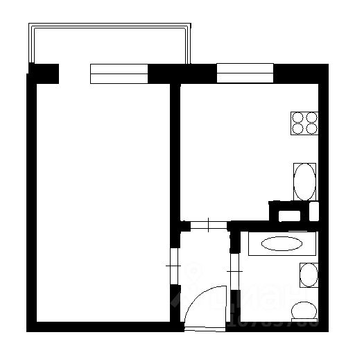 Планировка этой квартиры по данным Циан