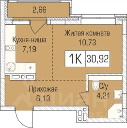 1-комн.кв., 31 м², этаж 7