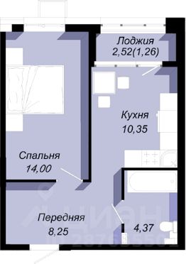 1-комн.кв., 47 м², этаж 3