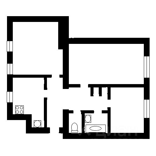Планировка этой квартиры по данным Циан