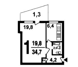 1-комн.кв., 33 м², этаж 5