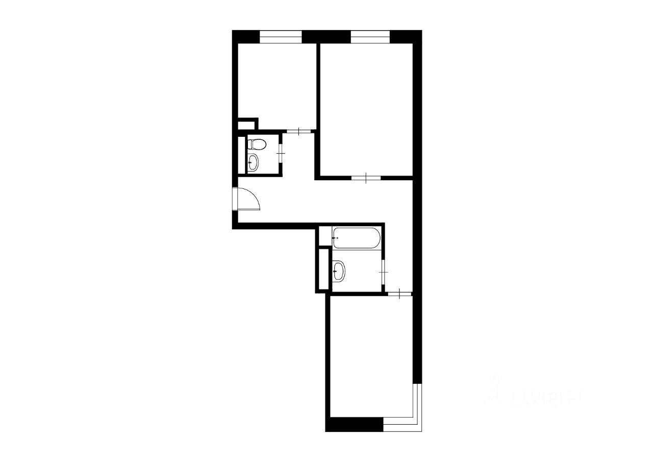 Планировка этой квартиры по данным Циан