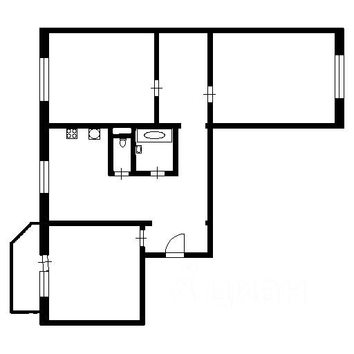 Планировка этой квартиры по данным Циан