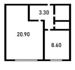 1-комн.кв., 32 м², этаж 3