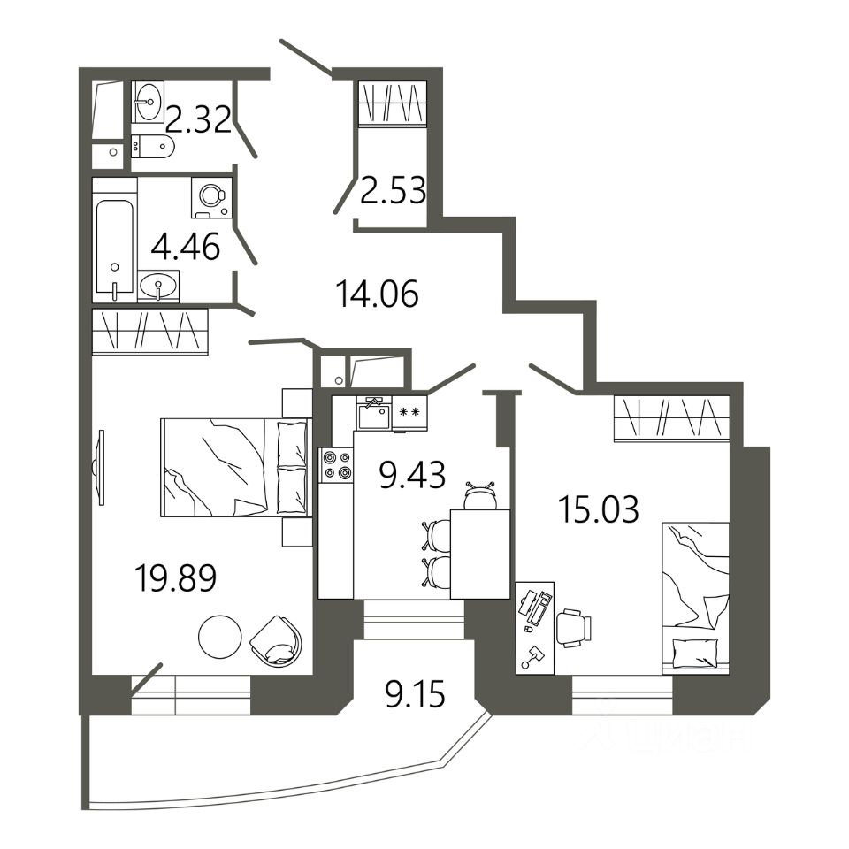 Продажа двухкомнатной квартиры 70,5м² ул. Советская, 18к2, Подольск,  Московская область, Подольск городской округ, Климовск микрорайон, м.  Подольск - база ЦИАН, объявление 294156187