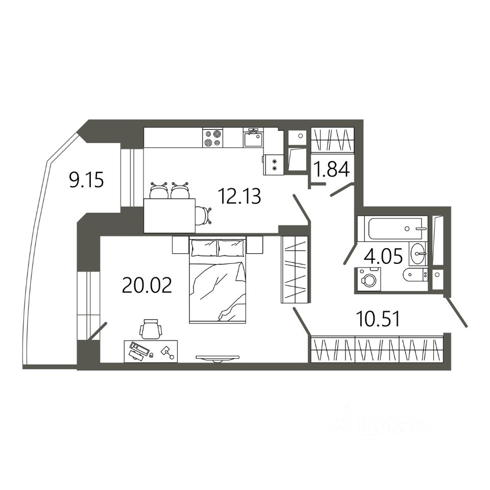 Купить однокомнатную квартиру 51,3м² ул. Советская, 18к1, Подольск,  Московская область, Подольск городской округ, Климовск микрорайон, м.  Подольск - база ЦИАН, объявление 294156408